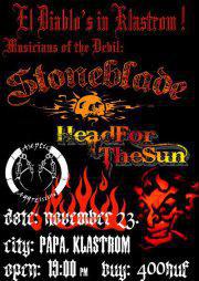 Stoneblade, Head For The Sun, Aseptic Aggression Klastrom Söröző